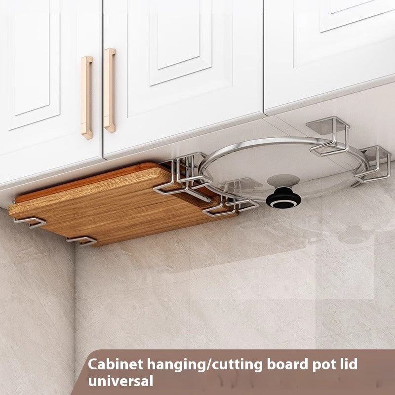 No-Drill Wall Pot Rack for Easy Kitchen Organization